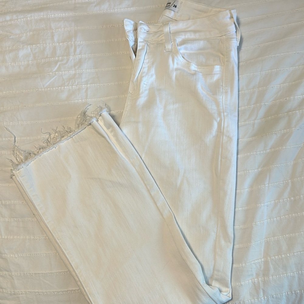 Just Black Denim - white straight leg jeans
